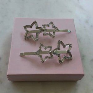 Set of 2 Hollow Star Rhinestone Hair Clips